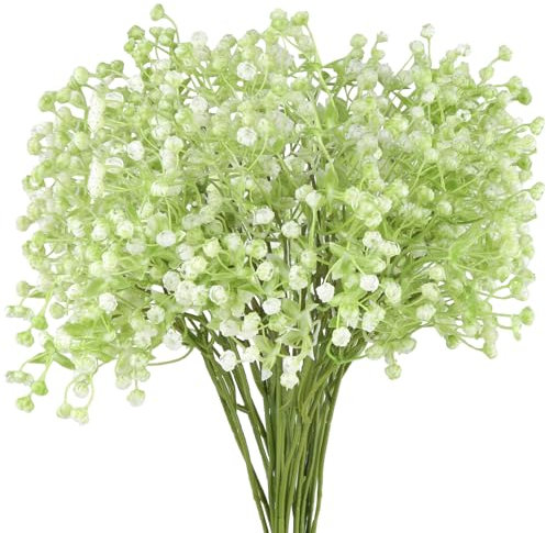 AILUYA 16 Pezzi Fiori Artificiali di Gipsofila, Fiori Finti per Decorazioni 35CM, Fiori Artificiali, Bouquet Fiori Finti per il Matrimonio, Partito, Decorazione Domestica (Bianco)