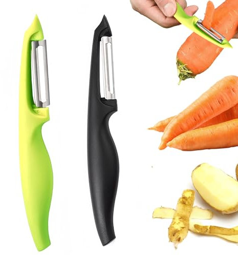 2 pelapatate per frutta, con impugnatura comoda, universale, per mancini, per ortaggi, patate e carote