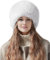 Lina & Lily Mütze Damen Winter aus Kunstfell (Weiß)