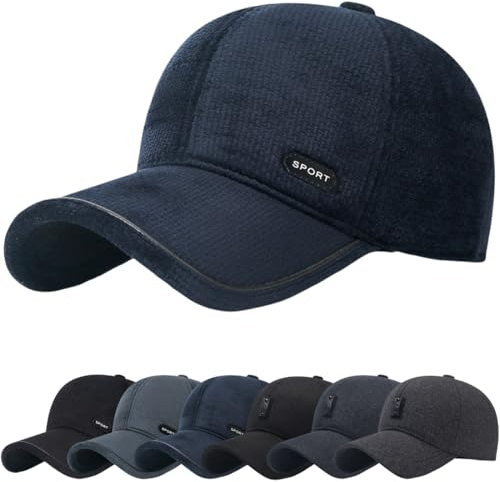 Cozyan Winter Baseball cap Cappello Baseball Invernali Berretto da Baseball Invernale Uomo Cappello Invernale Uomo con Fodera Cappellino con Visiera Cappellino Autunno/Inverno