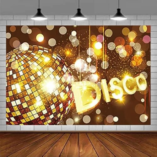 Toile de Fond Disco dorée, néons Roses Brillants, Boule Disco, Mise au Point virtuelle dorée, arrière-Plan Bokeh, décoration de fête d'anniversaire, bannière 300x200CM