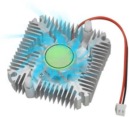 GPU Cooling Fan, Graphics Card Cooler, Aluminum 55mm Chip Hole Distance, Small Radiator for Computer, Business, Video Editing, Home, PC Cooling Accessories, 55x55x12mm