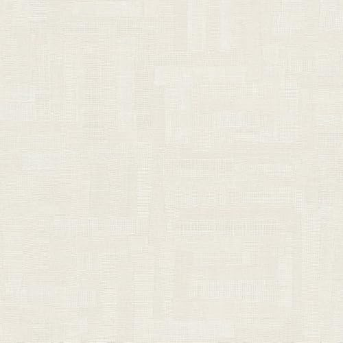 Profhome Carta da parati aspetto tessile 782045-GU Carta da parati TNT goffrata a caldo crema bianco-perla 0,53 m x 10,05 m = 5,33 m2