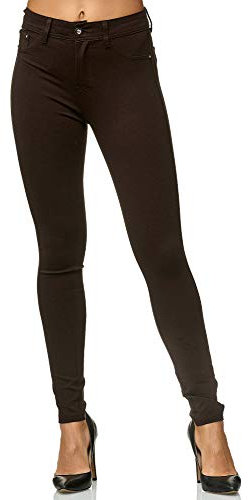 Elara Damen Stretch Hose Skinny Fit Jegging Chunkyrayan H09 Brown 40 (L)