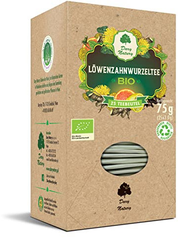 Löwenzahnwurzeltee mit Zimt und Kardamom - Eine natürliche Gourmet-Kräutermischung, eine geschmacksintensive, biologische und gesunde Getränkeoption BIO (25 x 3 g) - DARY NATURY