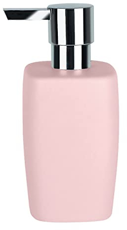 Spirella tvåldispenser retro | med pump i rostfritt stål | flytande tvåldispenser | porslin | 300 ml | långvarig och robust | pastellrosa