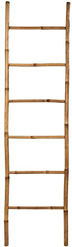 dasmöbelwerk Leiter-Regal Bambus 6 Sprossen Handtuchleiter Dekoleiter 190cm
