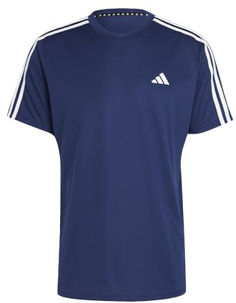 adidas Men's Train Essentials 3-Stripes Training Tee, Dark Blue/White, 3XL