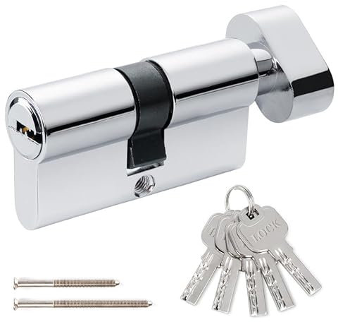 Cylindre à bouton 30/30, serrure de sécurité pour porte d'entrée et de jardin, avec bouton, serrure de porte d'entrée