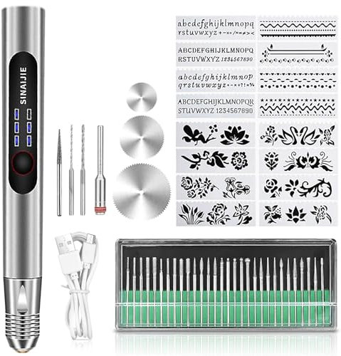 Gravierstift, Elektrischer Gravierstift, Gravur Gerät USB, Min Graviermaschine Gravierwerkzeugsatz Mit Zubehörsets, Engraving Pen Für Schmuck, Holz, Glas, Metall, Keramik, Steinschnitzerei