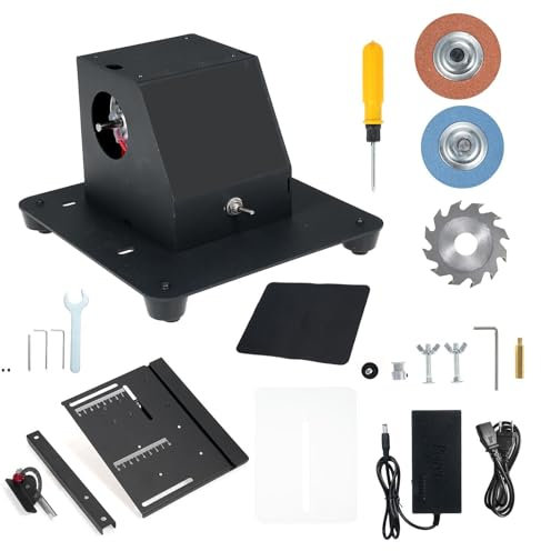 2-in-1-Doppelrad-Schleifmaschine und Tischkreissäge, Mini-Schleifmaschine, Tischschleifmaschine, Schleifmaschine mit 7 einstellbaren Geschwindigkeiten, Mini-Tischschneider, elektrische