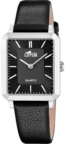 LOTUS Reloj Mujer Analógico de Cuero Negro