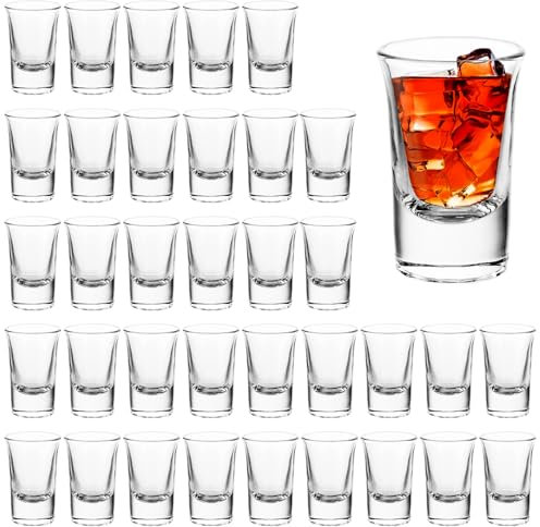 CYEER - Juego de 36 vasos de disparo (3,5 cl/35 ml, cortos para vodka, whisky, tequila, expressos, licores, licores, bar