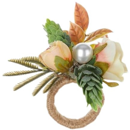 Ronds de serviette en forme de fleurs artificielles, ronds de serviette rustiques, décorations de table, anneaux de serviette occidentaux pour mariage, banquet, décoration de table de Thanksgiving