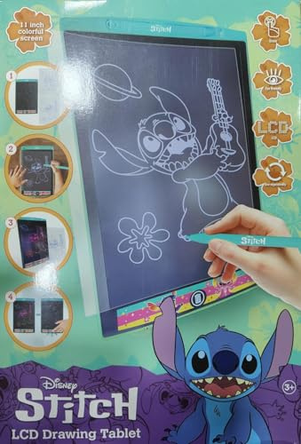 Disney - Lilo & Stitch - Tablero de Escritura LCD con función de borrado - Tableta de 11 Pulgadas para niños - Pizarra mágica con bolígrafo (ST24380)