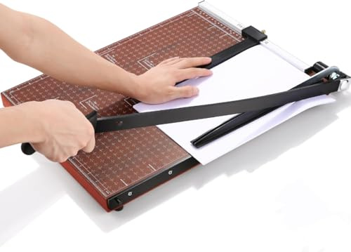 Nictemaw Taglierina a Leva Ghigliottina professionale A3, telaio robusto in legno, manico ergonomico, 55 cm, per officine creative e uffici professionali