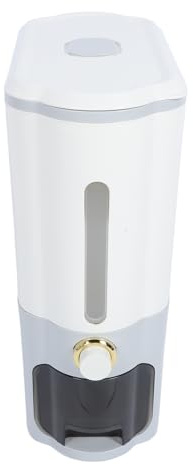 Generic Distributore di Riso Ermetico di Grande capacità Funzionamento di Stampa Efficiente per la Casa PP Secchio di Riso con 2 Tazze di Misurazione per la Famiglia (grigio chiaro)