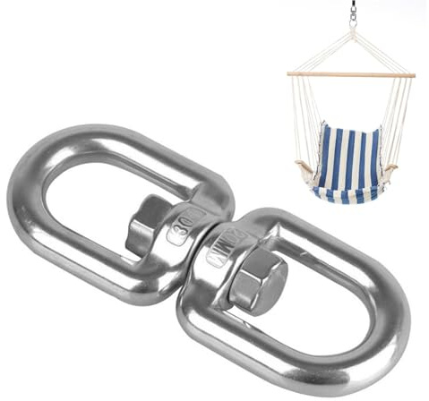 Gancio Girevole Resistente – Connettore Girevole in Acciaio, Anello a 8 Caratteri, Forte Montaggio Hardware | Spinner Sicuro con Clip a moschettone, Rotazione Liscia a 360 Gradi per Amaca