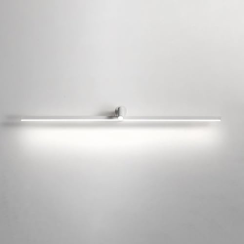 Jadssox Lámpara de tocador LED con foco, iluminación lineal for baño, lámpara de espejo largo minimalista, apliques de tocador de tira larga for vestidor(White-6000K,80cm/31.5in)
