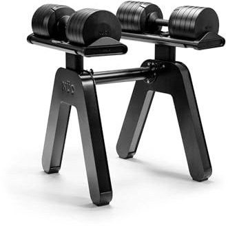 NÜOBELL S Pylon Floor Stand - Hantelställ | Svenskutvecklad Design | Stadig och Ergonomisk | Premium Viktställning i Pulverlackerat Stål (Black)