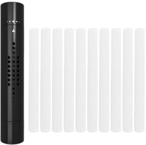 Deodorante Per Auto In Alluminio,Deodorante Auto Con 10 Ricariche, Profumatore Per Auto, Diffusore Profumo Auto, Aromaterapia Diffusore Auto, Adatto Per Auto, Bagno(Nero)