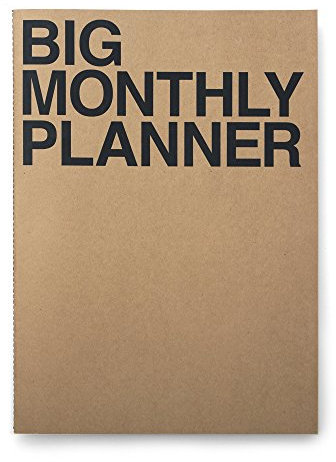 JSTORY Großer Monatsplaner, genäht, flach aufliegend, undatiert, ganzjährig, flexibler Einband, Ziel-/Zeit-Organizer, dickes Papier, umweltfreundlich, anpassbar, A3, 16 Monate, 18 Blatt, braun