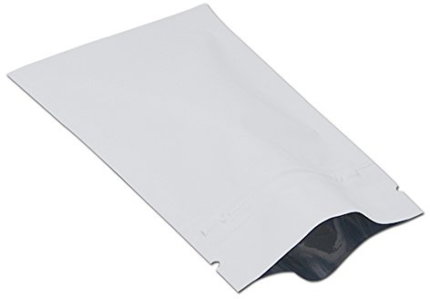 WACCOMT Pack 100 Pezzi Alluminio Schermo Pacchetto Tasche Zip Top Piatto Sacchetto Caffè Bagagli Mylar (10x15cm (3.9x5.9 inch), Bianca)