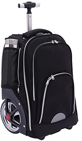 Reisetasche Mit Rollen 2-Rad Trolley Rucksack Business Laptop Tasche Handgepäck Backpack Schlichtes 33 * 25 * 49Cm (Typ 1: Schwarz)