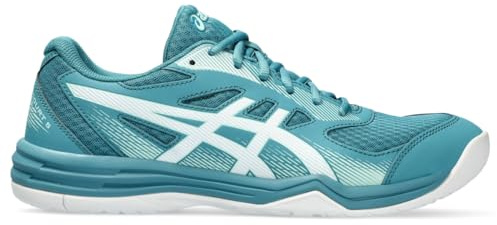 ASICS Men's Upcourt 5 Indoor Sport Shoe, 10, Blue Teal/White