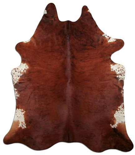 Livorio Premium Kuhfell Teppich - braun schwarz weiß - Exotic White Belly - einmaliges Naturprodukt aus Südamerika | Rinderfell | Echtfell