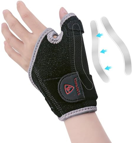 COMFORCE tutore ergonomico per il pollice, stecca morbida e traspirante per il pollice, tutore per il pollice indossabile tutto il giorno per tendinite, pollice a scatto, per uomini e donne (Sinistra)