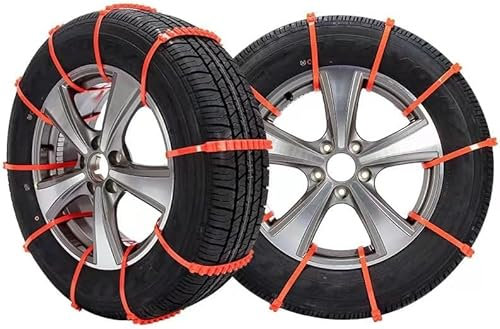 SURPZON Reusable Anti Snow Chains, Universal Adjustable Emergency Snow Tire Chains, Non-Slip Cable Tie, TPU Material, Suitable for Car SUV Pickup Trucks, Tire Width 145mm-295mm