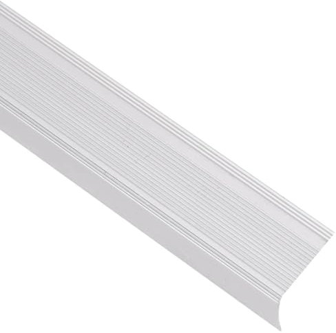 vidaXL Perfiles de peldaños forma de L 5 uds aluminio plata 90 cm, cantonera para peldaños, perfil de seguridad para escalera, laminado para peldaños
