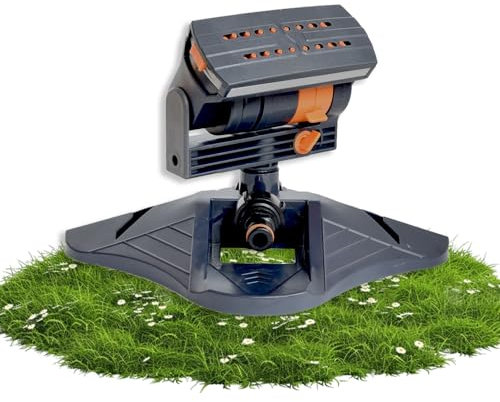 behone Arroseur Oscillant 16 Buses,Arroseur de Jardin Automatique à Gazon à Grande Base avec Raccord Rapide,Largeur,Portée et Débit Réglables,Arroseur carré pour l'irrigation,Système d'irrigation