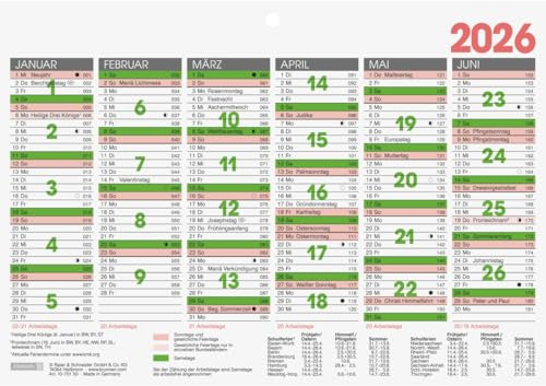 BRUNNEN Tafelkalender 2026 | A5 quer