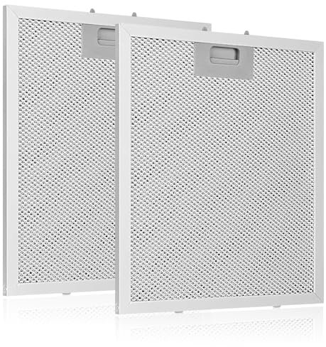 Lot de 2 filtres à graisse en aluminium à 5 couches pour hotte aspirante, 320 x 260 mm, filtre à graisse en aluminium de rechange compatible avec de nombreuses hottes de grande gamme