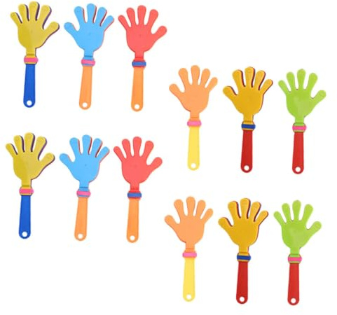 HEALSOPTHY Aplaudidores De Mano De Plástico Pequeños Multicolor, Generadores De Ruido Para Eventos Deportivos y Fiestas, Accesorios De Animación Para Jóvenes y Adultos, Pack De 12 Unidades