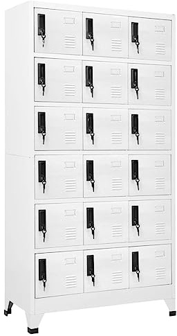 Frdhee Armario para productos de limpieza, color blanco, 90 x 40 x 180 cm, acero para oficina, casa, garaje