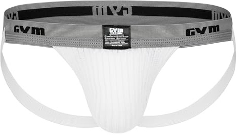 GYM by Jockstraps.com Fitness studio-jockstrap med 2,5 cm bred linning, vit, medium