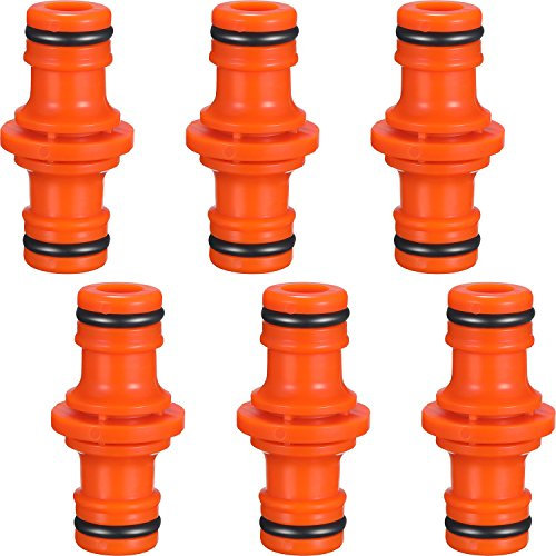Hotop Lot de 6 rallonges de raccord de tuyau double pour tuyau d'arrosage (orange)
