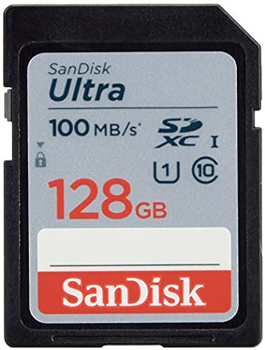 SanDisk Ultra SDXC Tarjeta de Memoria de hasta 100 MB/s, Clase 10 UHS-I, 128 GB