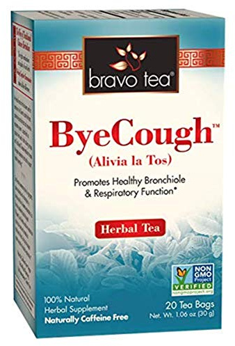 Bravo Tea Bye Cough Herbal Tea Caffeine Free, 20 Tea Bags