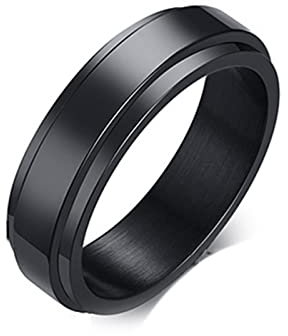Fidget ringar för ångest för kvinnor och män, rostfritt stål fidget spinner ring 6 mm par bröllop band, Rostfritt stål, Ingen zirkonia