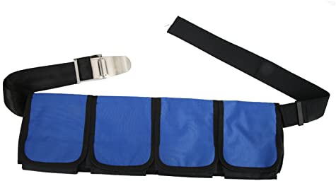 Cintura per Pesi da Sub con 4 Tasche, Fibbia a Sgancio Rapido Cintura a con Fibbia in Acciaio Inossidabile & Porta di Scarico per Le Immersioni, Snorkeling, Apnea(Blu)