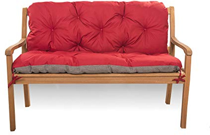 Coussin pour balancelle de jardin - Banc avec dossier - Coussin pour balancelle de jardin - Coussin de banc extérieur (150 x 60 x 50, Rouge)