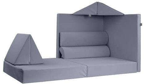 KETTLER Spielsofa Kreaty | Kindercouch zum Umgestalten | Mehrere Bausteine | Spielen | Toben | Entspannen | Kinderspielsofa in Grau