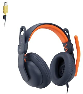 Logitech Zone Learn kabelgebundenes Headset mit Mikrofon für Schüler, Bequeme und verstellbare Passform für Kinder, USB-C, für Windows/macOS/iPadOS/Android/Mobilgeräte - On-Ear, Blau