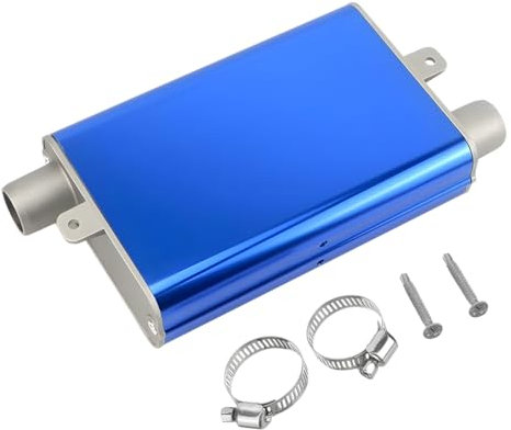 JNNJ Abgasschalldämpfersatz Für Dieselheizung, Abgasschalldämpfer Für Standheizung Aus Aluminiumlegierung, Auspuffschalldämpfer 24mm Generator-Schalldämpfer(Blau)