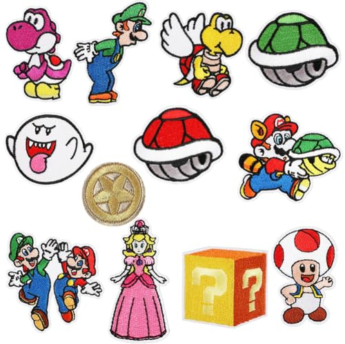 MEZHEN Stryklappar för Mario - Gör-Det-Själv Applikation för Barn - Att Stryka På Kläder, T-Shirt, Jeans och Väskor