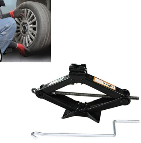 Auto Scherenwagenheber, 2T Wagenheber Scherenwagenheber Professioneller Wagenheber Scheren Auto Rangierwagenheber Heber mit Handkurbel